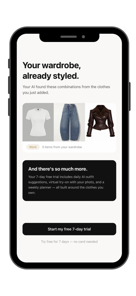 Daily outfit suggestions built from clothes you already own