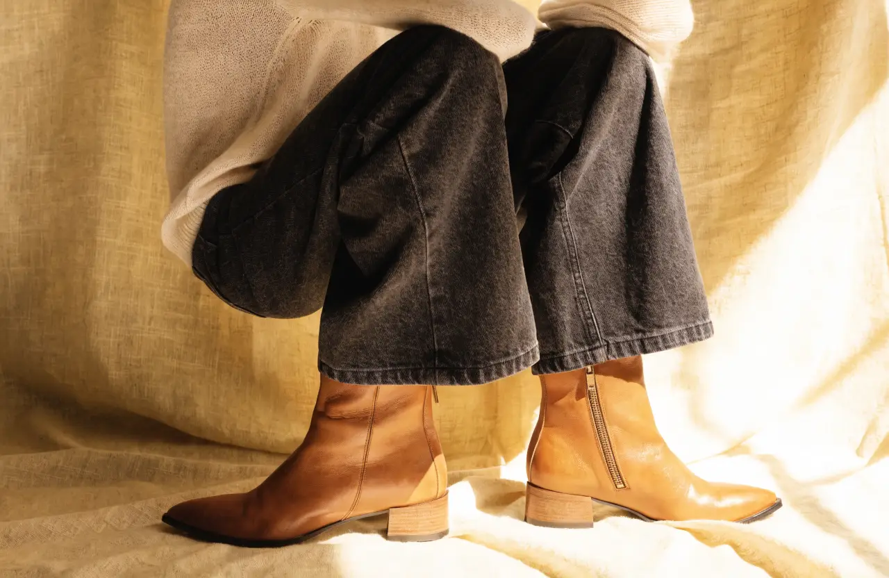 How to Style Ankle Boots With Wide-Leg Jeans